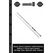 Armoris Delux Serisi Captain 1358 Potenza 240CM 2 Parça Spin Kamış 10-30GR Atar Aktivite Olta Takımı