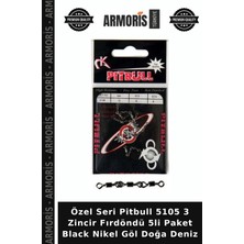 Armoris Özel Seri Pitbull 5105 3 Zincir Fırdöndü 5li Paket Black Nikel Göl Doğa Deniz