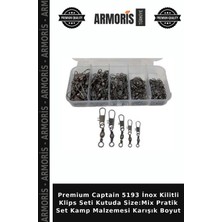 Armoris Premium Captain 5193 Inox Kilitli Klips Seti Kutuda Size:mix Pratik Set Kamp Malzemesi Karışık Boyut