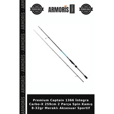 Armoris Premium Captain 1366 Integra Carbo-X 259CM 2 Parça Spin Kamış 8-32GR Meraklı Aksesuar Sportif