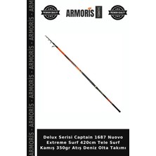 Armoris Delux Serisi Captain 1687 Nuovo Extreme Surf 420CM Tele Surf Kamış 350GR Atış Deniz Olta Takımı
