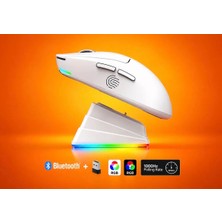 Aymestore Kablosuz Rgb Gaming Mouse 6400 Dpı Ultra Hafif 51G | Şarj Istasyonlu Bluetooth + 2.4g + Kablolu Oyuncu Mouse