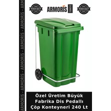 Armoris Özel Üretim Büyük Fabrika Dis Pedallı Çöp Konteyneri 240 Lt