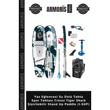 Armoris Yaz Eğlencesi Su Üstü Tahta Spor Tahtası Cressi Tiger Shark Şişirilebilir Stand Up Paddle (I-Sup)