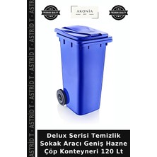 Delux Serisi Temizlik Sokak Aracı Geniş Hazne Çöp Konteyneri 120 Lt