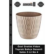 Armoris Özel Üretim Fidan Toprak Bahçe Desenli Saksı 5 Lt No 4