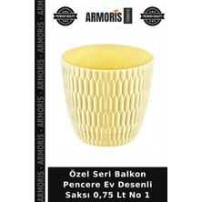 Armoris Özel Seri Balkon Pencere Ev Desenli Saksı 0,75 Lt No 1