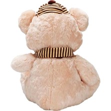 Bezos 1001521 Peluş Ayı Oturan Şapkalı Atkılı 50CM 2r (Adet Fiyatıdır) Bzoshb
