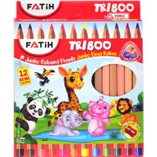 Fatih Jumbo 12Lİ Triboo Kuruboya Kalemtıraş Hediyeli 1 Adet