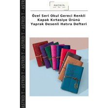 Özel Seri Okul Gereci Renkli Kapak Kırtasiye Ürünü Yaprak Desenli Hatıra Defteri