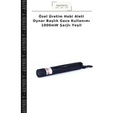 Özel Üretim Hobi Aleti Oynar Başlık Gece Kullanımı 1000MW Şarjlı Yeşil