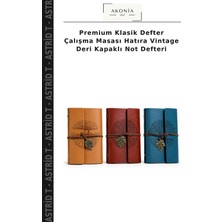 Premium Klasik Defter Çalışma Masası Hatıra Vintage Deri Kapaklı Not Defteri