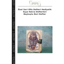 Özel Seri Ofis Defteri Hediyelik Eşya Hatıra Defterleri Baykuşlu Deri Defter