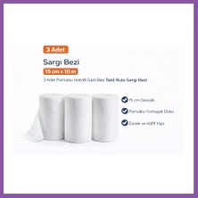 Bezos Sargı Bezi 15 cm x 10 M 3 Adet Pamuklu Hidrofil Gazlı Bez Rulo Sargı Bezi Seti Bzoshb