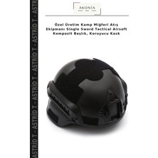 Özel Üretim Kamp Miğferi Atış Ekipmanı Single Sword Tactical Airsoft Kompozit Başlık, Koruyucu Kask