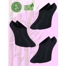 GIFT MALL %100 Gerçek Bambu Kadın Sneaker Görünmez Çorap Dikişsiz 3'lü