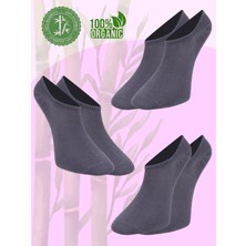 GIFT MALL %100 Gerçek Bambu Kadın Sneaker Görünmez Çorap Dikişsiz 3'lü
