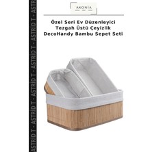 Özel Seri Ev Düzenleyici Tezgah Üstü Çeyizlik Decohandy Bambu Sepet Seti