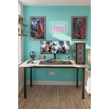 Tr 140 Beyaz Oyun Çalışma Masası Gaming Masa Ofis Masası 9140