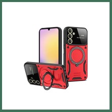 Bezos Samsung Galaxy A54 5g Uyumlu Kılıf Joy Lens Standlı Kapak - Kırmızı Bss