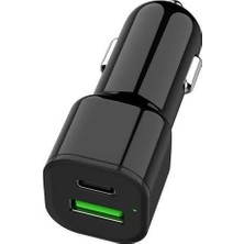 Tr Torima C10 Araç Hızlı Şarj 3.0 Çift USB Adaptörü Siyah