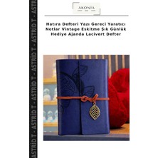 Hatıra Defteri Yazı Gereci Yaratıcı Notlar Vintage Eskitme Şık Günlük Hediye Ajanda Lacivert Defter