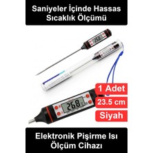 Wonara Dijital Gıda Termometresi Paslanmaz Çelik Problu Et Süt Bebek Maması Yoğurt Şerbet Çikolata Sıcaklık Ölçer LCD Ekranlı -50 +300 °c Hassas Mutfak Yemek Barbekü Izgara Daldırmalı Saklama Tüplü Siyah