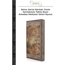 Delux Serisi Haritalı Tavla Haritatavla Tahta Oyun Arkadaş Hediyesi Salon Oyunu