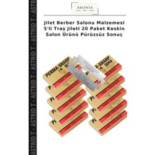 Jilet Berber Salonu Malzemesi 5'li Traş Jileti 20 Paket Keskin Salon Ürünü Pürüzsüz Sonuç