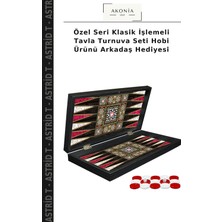 Özel Seri Klasik Işlemeli Tavla Turnuva Seti Hobi Ürünü Arkadaş Hediyesi