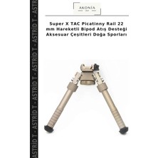 Super x Tac Picatinny Rail 22 mm Hareketli Bipod Atış Desteği Aksesuar Çeşitleri Doğa Sporları