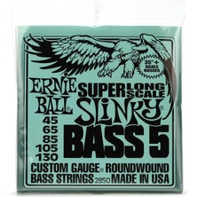 Tr P02850 Bas 5 Slinky Süper Uzun Ölçekli Elektrik Bas Telleri, Ölçü 45-130