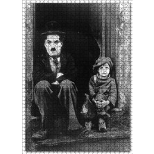 Tr Cakatablo Charlie Chaplin ve Çocuk Sahne 1000 Parça Puzzle Yapboz Mdf Ahşap