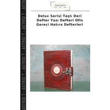 Delux Serisi Taşlı Deri Defter Yazı Defteri Ofis Gereci Hatıra Defterleri