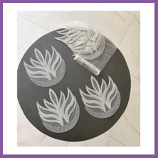 Bezos 6 Lı Dantel Kahve Sunumluğu 15X15 cm Asorti Desenli Zarif Sunum Aksesuarı Bzoshb