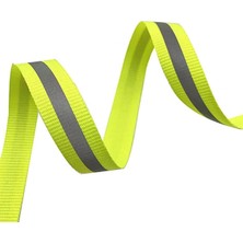 Tr Neon Sarı Reflektörlü 10 mm 5 mt Yansıtıcı Dokuma Şerit Bant