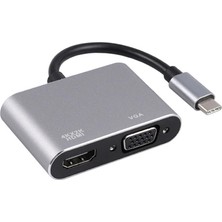 Winex 2in1 Type-C to 4K HDMI + VGA Çevirici ve Dönüştürücü Adaptör HC10