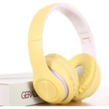 Tr Bluetooth Kulaklık Kablosuz Mikrofonlu Stereo Macaron 5.0 Sarı