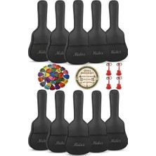 Tr GK-40K-10X 10'lu Klasik Gitar Çantası Kaliteli Siyah Kılıf
