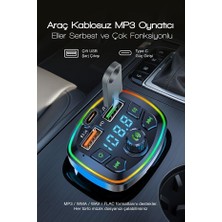 Tr Bluetooth Araç Çakmaklık Fm Transmitter | 48W Pd Hızlı Şarj | Çift Mikrofon | Araç Şarj