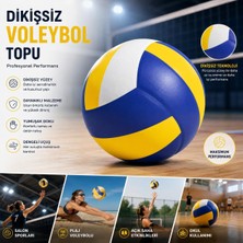 Tr Dikişsiz Profesyonel Voleybol Topu, 5 Numara, Salon, Plaj ve Açık Saha Için, Mavi-Sarı-Beyaz