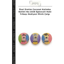 Özel Üretim Coconat Kalimba Batikli NO:1028 Eğlenceli Hobi Yılbaşı Hediyesi Minik Çalgı