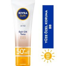 Tr Sun Spf 50+ Cilt Tonu Eşitleyici Bb Krem Uv Güneş Yüz Kremi (50 Ml)
