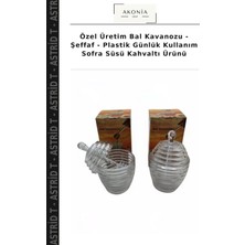 Özel Üretim Bal Kavanozu - Şeffaf - Plastik Günlük Kullanım Sofra Süsü Kahvaltı Ürünü