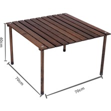 Tr 70 x 70 x 40 Katlanır Rulo Kamp ve Piknik Masası Antrasit
