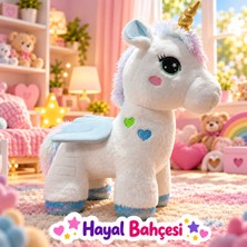 Hayal Bahçesi Kanatlı Boynuzlu Unicorn Pony Peluş Oyuncak 55 cm