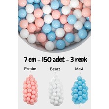 Tr 7 cm Top Havuzu Topu, 150 Adet, Pembe, Mavi, Beyaz
