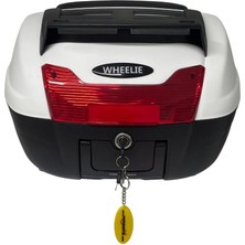 Tr XT60-W 40 Litre Motosiklet Arka Çanta Beyaz Su Geçirmez Abs Top Case Bagaj Üniversal