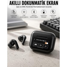 Tr Kablosuz Bluetooth Kulaklık Ekranlı Uzun Şarj Süreli Anc Destekli