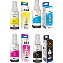 Tr Epson Uyumlu T6641-T6644 Muadil Mürekkep Seti, 4 Renk, Siyah Mavi Kırmızı Sarı, 70ML, L Seri